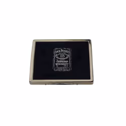 Jack Daniel's black and chrome fluted cigarette case