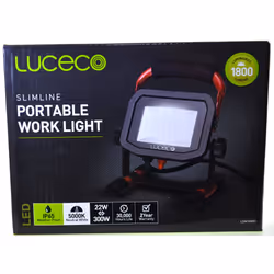 Luceco Slimline Portable Work Light 1800 Lumens LED Neutral White