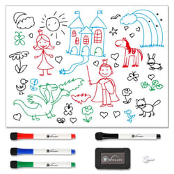Vinsani Magnetic Whiteboard 60 x 90cm with 4 Dry Wipe Pens and Eraser