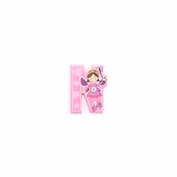 Vinsani Wooden Fairy Alphabet Letters Personalised Bedroom Wall Door Name (N)