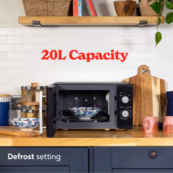 Russell Hobbs 20 Litre 800W Black Solo Manual Microwave RHM2060B