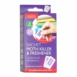 Pack of 20 Acana Moth Killer & Freshener Sachets with Lavender Fragrance