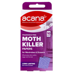 Moth Killer Papers - Pack of 10 - Fragrance - free, High Performance for Drawers & Wardrobes - Protects Clothing & Bedding - Long Lasting, Each Paper