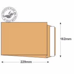 Blake Purely Packaging Gusset Pocket Peel and Seal Manilla 120gsm C5 229×162×25mm (Pk 125)