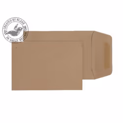 Blake Purely Everyday Manilla Gummed Pocket 98x67mm 80gsm (Pack 1000), Brown, Paper, 80 g/m², 67 mm, 98 mm