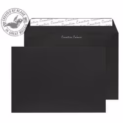 Blake Creative Colour Jet Black Peel and Seal Wallet C5 162x229mm 120gsm (Pack 500), C5 (162 x 229 mm), Black, Paper, 120 g/m ...
