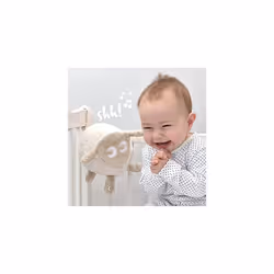 Sweet Dreamers, Ewan Deluxe with Shush, Beige | Baby & Toddler Sleep Aid Gift | Cry Activated Sensor & Nightlight | 5 Soothing White & Pink Noise