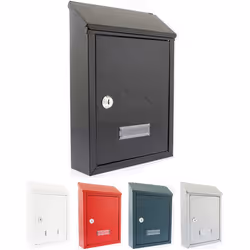 Sterling MB09BK Burg WÃ¤chter Avon Rear Entry Wall Mounted Galvanised Steel Lockable Weatherproof Post Box - Black - 21x30x7cm