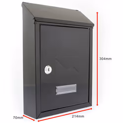 Sterling MB09BK Burg WÃ¤chter Avon Rear Entry Wall Mounted Galvanised Steel Lockable Weatherproof Post Box - Black - 21x30x7cm
