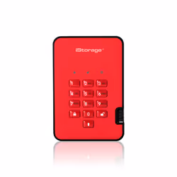 iStorage diskAshur2 256-bit 512GB USB 3.2 secure encrypted solid-state drive - Red IS-DA2-256-SSD-512-R, 512 GB, USB Type-A, ...