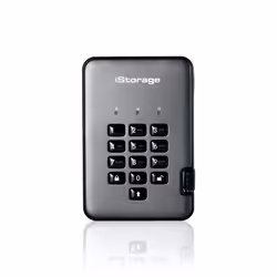 iStorage diskAshur PRO2 256-bit 1TB USB 3.2 FIPS Level 3 certified, secure encrypted hard drive IS-DAP2-256-1000-C-X, 1 TB, 3 ...