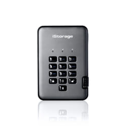 iStorage diskAshur PRO2 256-bit 1TB USB 3.2 FIPS Level 3 certified, secure encrypted hard drive IS-DAP2-256-1000-C-X