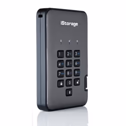 iStorage diskAshur PRO2 256-bit 1TB USB 3.2 FIPS Level 3 certified, secure encrypted hard drive IS-DAP2-256-1000-C-X