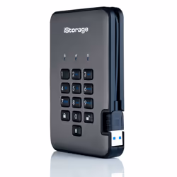 iStorage diskAshur PRO2 256-bit 1TB USB 3.2 FIPS Level 3 certified, secure encrypted hard drive IS-DAP2-256-1000-C-X