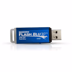 Kanguru FlashBlu30 with Physical Write Protect Switch SuperSpeed USB3.0 Flash Drive - 64 GB - Write Protection Switch. Shock ...