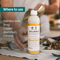 Delphis Eco Metal Polish Liquid 350ml | Multi Metal Polish Liquid | Easy to Use | Eco Friendly Metal Cleaner