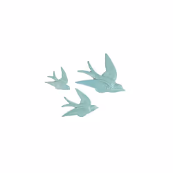Sass & Belle Swallow Bird Wall Decoration Set of 3 - Blue