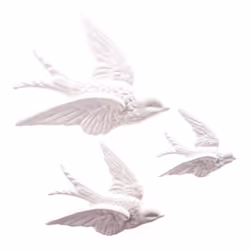 Sass & Belle Swallow Bird Wall Decoration Set of 3 - White