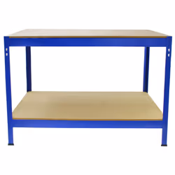 Garage Workbench / Heavy Duty Steel Shed Work Bench / Blue Metal DIY Workbenches