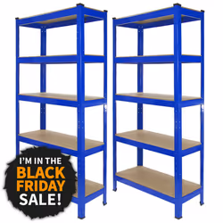 2 Racking Storage Shelving Heavy Duty Garage 5 Tier 75cm Steel Shelves Warehouse