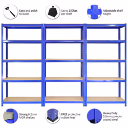 4 Racking Storage Shelving Heavy Duty Garage 5 Tier 75cm Steel Shelves Warehouse - Additional view 6
