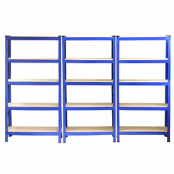 6 Garage Warehouse T-Rax Steel Blue 5 Tier 75cm Racking Shelving Storage Units - Additional view 4