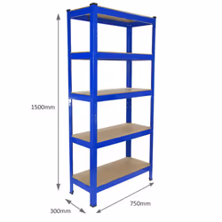 8x Racking Storage Shelving Heavy Duty Garage 5 Tier 75cm Steel Shelf Warehouse - Additional view 5