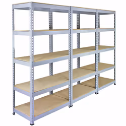 3 Garage Warehouse Q-Rax Steel Grey 5 Tier 90cm Racking Shelving Storage Units - Additional view 4