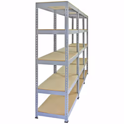 3 Garage Warehouse Q-Rax Steel Grey 5 Tier 90cm Racking Shelving Storage Units - Additional view 7