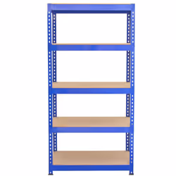 3 x Blue Racking Unit 5 Tier Garage Storage Warehouse Shelving shelf 90x50x180cm
