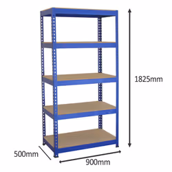 3 x Blue Racking Unit 5 Tier Garage Storage Warehouse Shelving shelf 90x50x180cm - Additional view 5