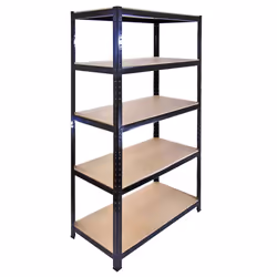 5 x 90cm Black Warehouse Storage Bays / Garage Shed Shelving / Utility Racks - Additional view 5