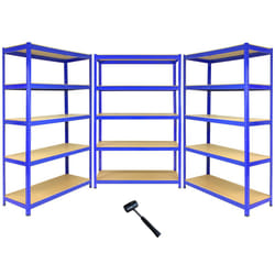 3 Bay Garage Racking Shelves / Shed Greenhouse Shelving 5 Tier 1200mm wide T-RAX