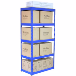 Blue Racking Unit 5 Tier Garage Storage Warehouse Shelving 3 x 90cm & 2 x 120cm - Additional view 3