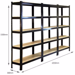3 Racking Storage Shelving Heavy Duty Garage 5Tier 75cm Steel Shelves Warehouse - Additional view 11