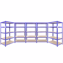 5 Racking Bays Garage Storage Shelves Warehouse Shelving Unit Steel Metal 5 Tier