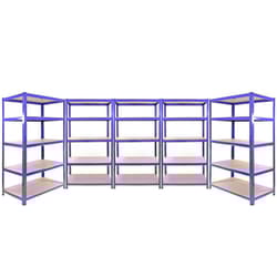 5 Racking Bays Garage Storage Shelves Warehouse Shelving Unit Steel Metal 5 Tier