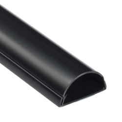 788.006UK Half Round TV Trunking | TV Cable Tidy | Decorative Cable Management, Cable Hider| Self-Adhesive Electrical Cable Trunking | 50mm (W) x 25mm