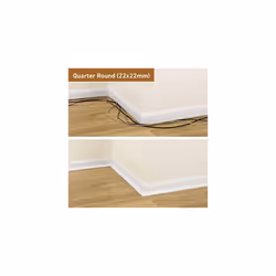 Quarter Round Cable Trunking Clip-Over Accessory Multipack | Join Multiple Lengths of 22x22mm Quarter Round Cable Cover | 10 Piece Electrical Trunking