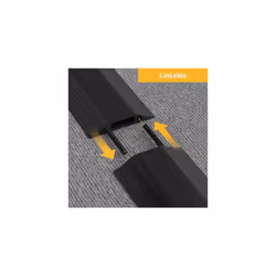 9m Linkable Floor Cable Protector, Heavy Duty Cable Cover, Protect Wires & Prevent Cable Trips, Cable Management Solution - 9m Length, Cable Cavity =