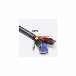 Cable Tidy Sleeve, TV Cable Management Solution, Wire Tidy to Hide, Organise & Protect Cables - 2.5m length, 25mm Outer Diameter - Black - Additional view 4