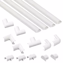 D-Line Micro+ Cable Trunking |  Self-Adhesive Cable Covers | Electrical Cable Tidy, Popular Cable Mangement Solution | 4 x 1  ...