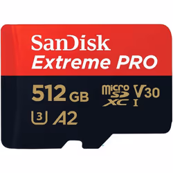 Sandisk Extreme Pro microSDXC (512GB, SDSQXCD-512G)