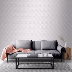 Indra Rose Gold Diamond Geometric Glitter Wallpaper Living Room Bedroom Wall Paper Rolls