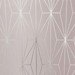 Muriva Kayla Blush Pink Silver Metallic Geometric Wallpaper Triangles Vinyl