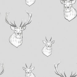 Muriva Catherine Lansfield Stag Light Grey Wallpaper 165511