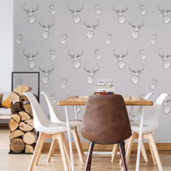 Muriva Catherine Lansfield Stag Light Grey Wallpaper 165511