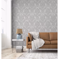 Muriva Darcy James Eleanor Damask Grey Wallpaper 173511