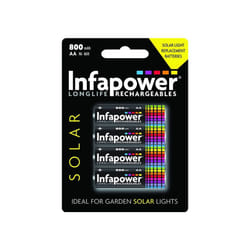 INFAPOWER AA 800MAH NI-MH Solar Light Replacement Batteries, 4-Pack (B008)
