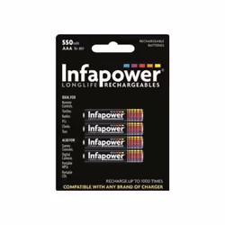 INFAPOWER AAA 550MAH NI-MH Rechargeable Batteries, 4-Pack (B009)